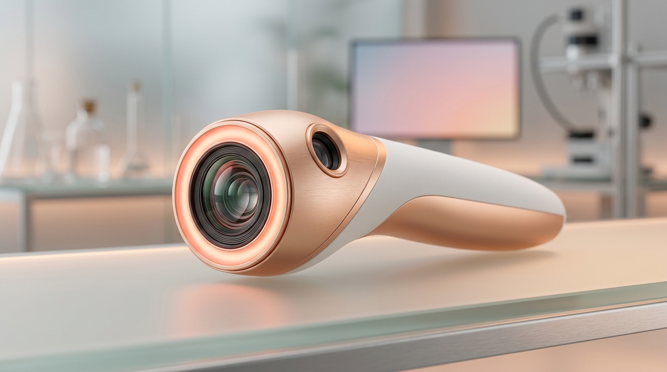 Advanced optical diagnostic camera probe with illuminated coral ring